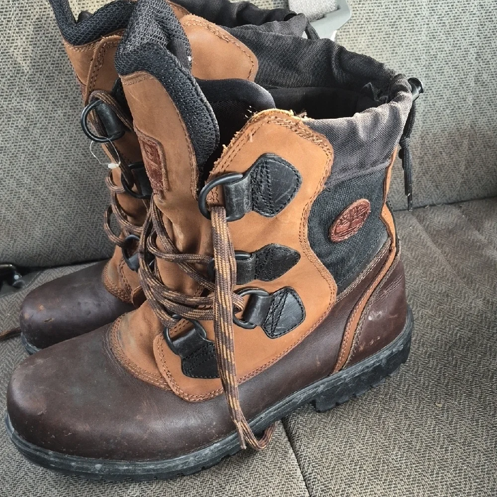 Timberland Two-Tone Brown and Black Boots